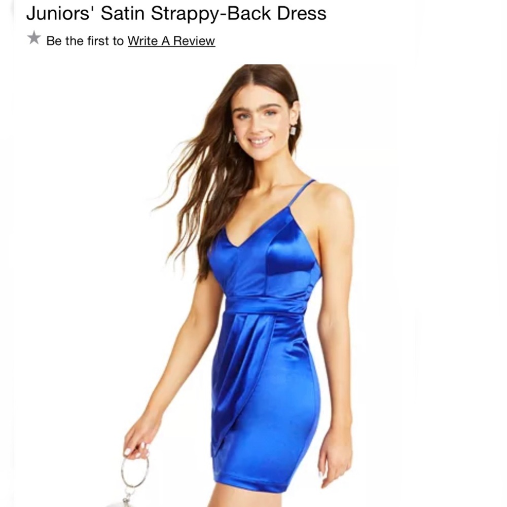 Teeze Me Juniors' Satin Strappy-Back Dress